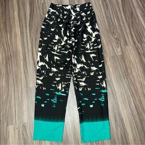 Lucky & coco women sz S straight leg pants artsy teal black